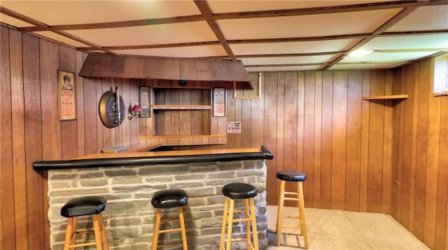 6251 Willard St, Aurelius, NY 13034 - indoor dry bar with carpet and wood walls