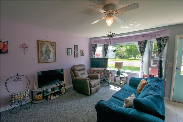 249 Glasgow St, Galen, NY 14433 - living room featuring a ceiling fan and baseboards
