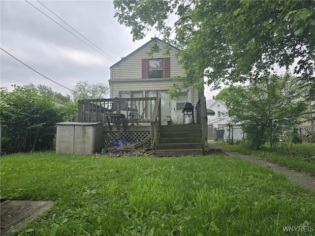 2217 Michigan Ave, Niagara Falls, NY 14305 - rear view of property featuring a wooden deck
