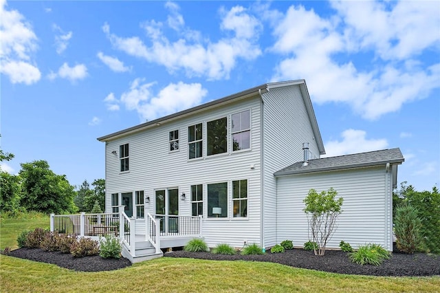 96 Chase Meadow Trl, Mendon, NY 14472 - back of property featuring a deck and a yard