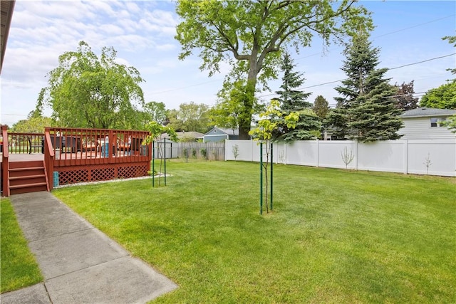 106 Shingle Landing Dr, Irondequoit, NY 14609 - view of yard featuring a wooden deck