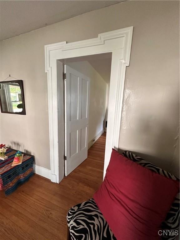 28 Payne St, Hamilton, NY 13346 - corridor with wood finished floors and baseboards