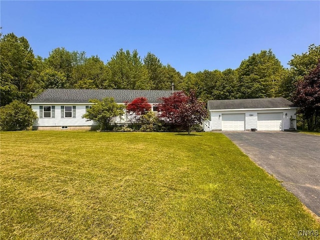 7554 Camroden Rd, Floyd, NY 13440 - ranch-style home with a garage, a front lawn, and driveway