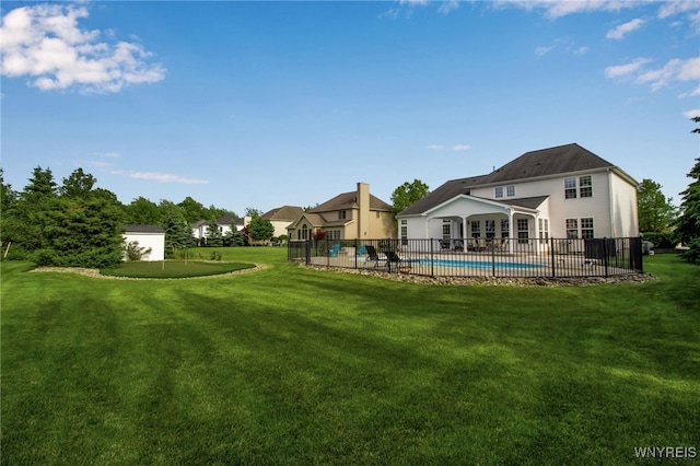9100 Beech Meadow Ct, Clarence, NY 14032 - view of yard featuring a putting green and a patio area