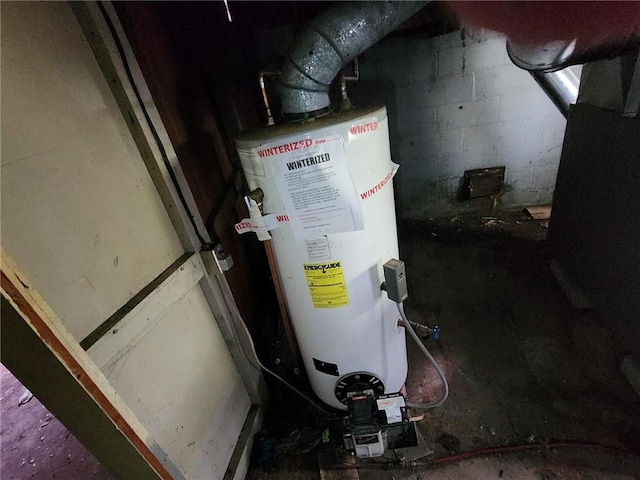 46 Kirby St, Bainbridge, NY 13733 - utility room with gas water heater