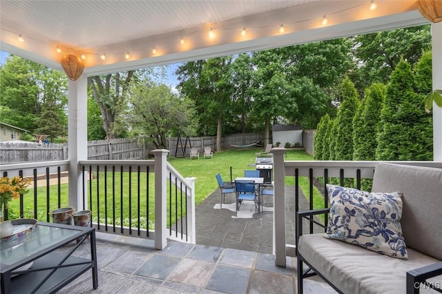 101 Doll Pkwy, Syracuse, NY 13214 - view of patio / terrace with outdoor dining area and an outdoor hangout area