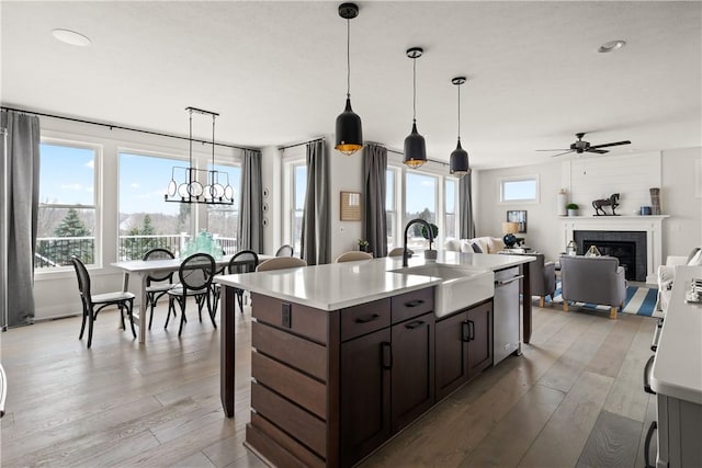 108 Chase Meadow Trl, Mendon, NY 14472 - kitchen with a sink, dishwasher, light wood finished floors, plenty of natural light, and recessed lighting