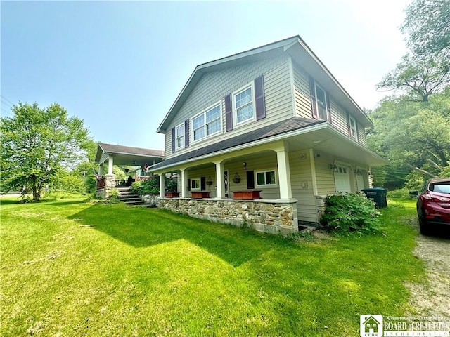 9983 Deer Creek Rd, Genesee, NY 14770 - view of front of property featuring a porch and a front lawn