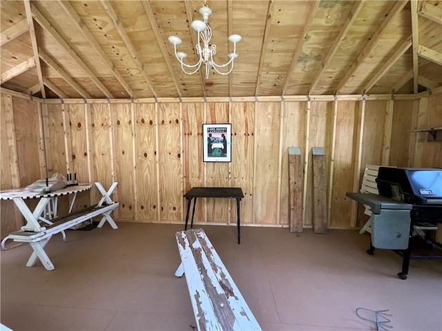 14415 Oak Orchard On The Lk, Carlton, NY 14571 - interior space with a chandelier and concrete flooring