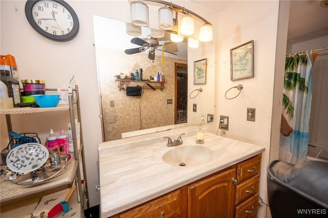 639 36th St, Niagara Falls, NY 14301 - bathroom with vanity and a ceiling fan