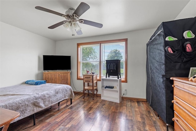 13385 Seneca St, Savannah, NY 13146 - bedroom featuring hardwood / wood-style floors and a ceiling fan
