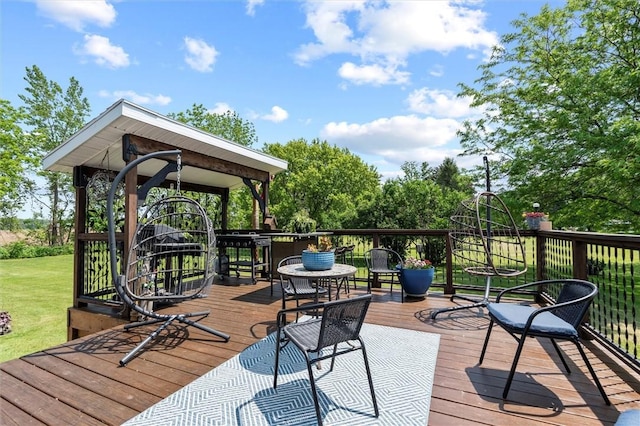 13385 Seneca St, Savannah, NY 13146 - wooden terrace with a lawn