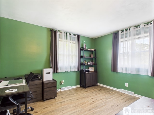 32 Parkview Ave, Bradford-City, PA 16701 - office area with healthy amount of natural light, baseboards, and wood finished floors
