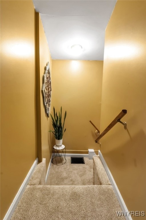 7228 Rapids Rd, Lockport-Town, NY 14094 - stairway featuring carpet floors and baseboards