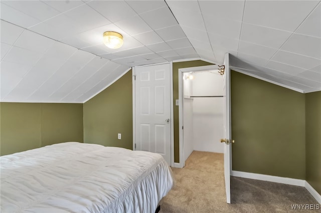 7228 Rapids Rd, Lockport-Town, NY 14094 - bedroom featuring carpet, vaulted ceiling, and baseboards