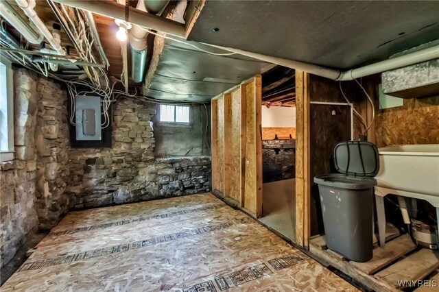7228 Rapids Rd, Lockport-Town, NY 14094 - below grade area featuring electric panel