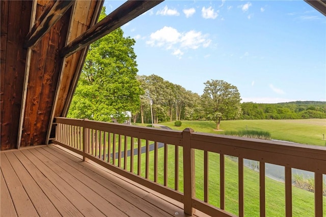 2203 State Route 14 N, Lyons, NY 14489 - wooden terrace with a lawn and view of scattered trees