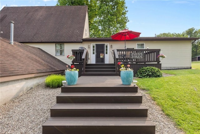 2203 State Route 14 N, Lyons, NY 14489 - view of front of house featuring a wooden deck and a front yard