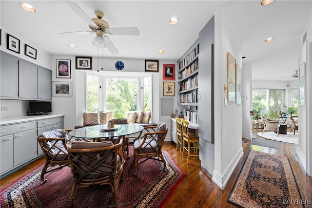 88 Middlesex Rd, Buffalo, NY 14216 - dining space with a ceiling fan, wood finished floors, and recessed lighting