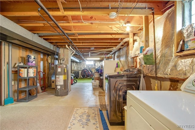 1 Woodstream Dr, Lancaster, NY 14086 - basement with washer / dryer and water heater