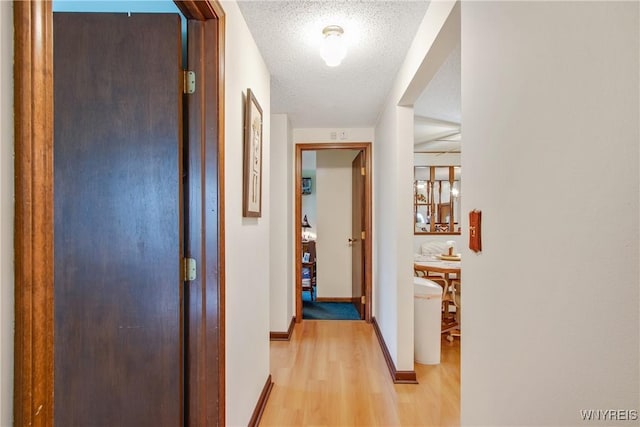1 Woodstream Dr, Lancaster, NY 14086 - corridor with light wood-style floors, baseboards, and a textured ceiling
