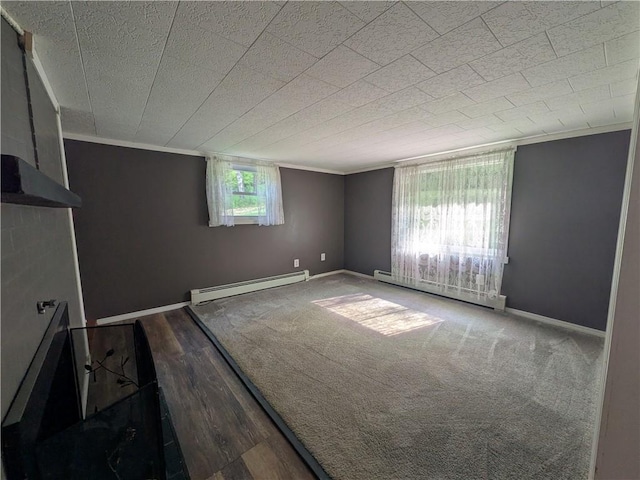 135 Hedgehog Ln, Bradford Town, PA 16701 - empty room with a baseboard radiator, ornamental molding, and baseboards