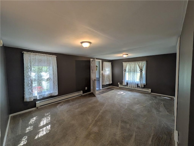 135 Hedgehog Ln, Bradford Town, PA 16701 - carpeted spare room with baseboard heating, a baseboard heating unit, and baseboards