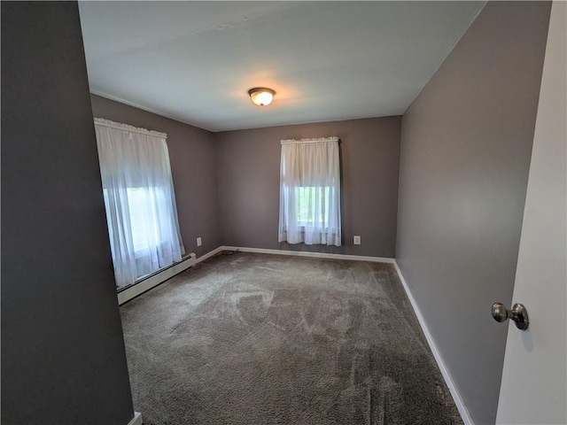 135 Hedgehog Ln, Bradford Town, PA 16701 - unfurnished room with baseboard heating, carpet, and baseboards
