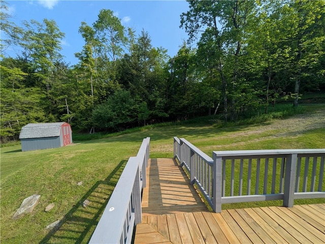 135 Hedgehog Ln, Bradford Town, PA 16701 - wooden terrace featuring a lawn