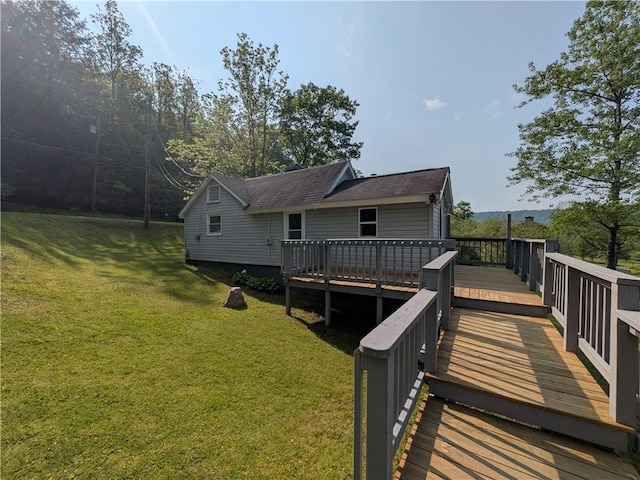 135 Hedgehog Ln, Bradford Town, PA 16701 - rear view of house featuring a yard and a wooden deck