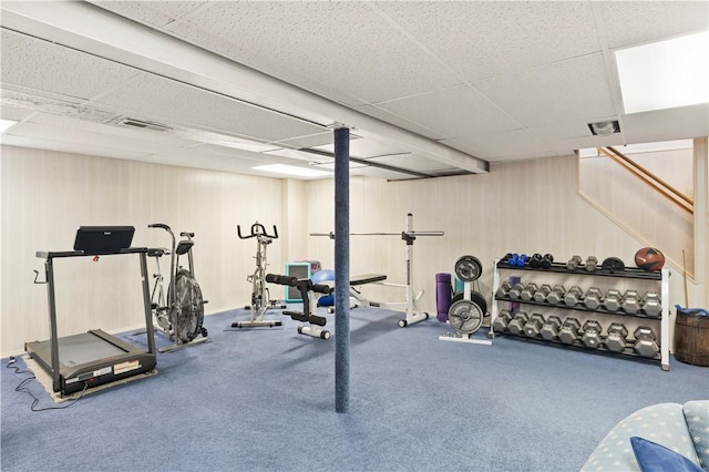 439 Red Apple Ln, Greece, NY 14612 - exercise room with a drop ceiling