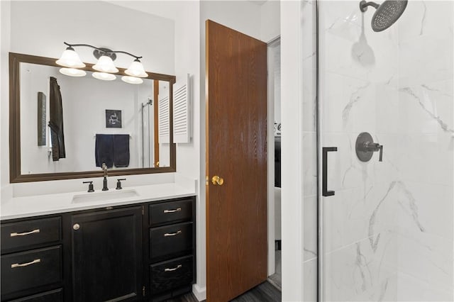 439 Red Apple Ln, Greece, NY 14612 - full bath featuring a marble finish shower and vanity