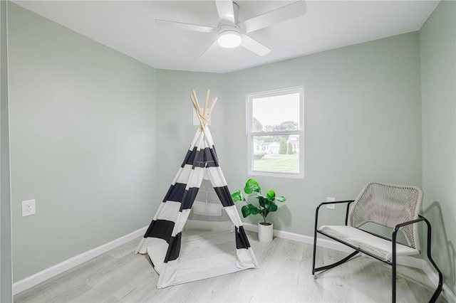 237 Heberle Rd, Irondequoit, NY 14609 - playroom featuring wood finished floors and a ceiling fan