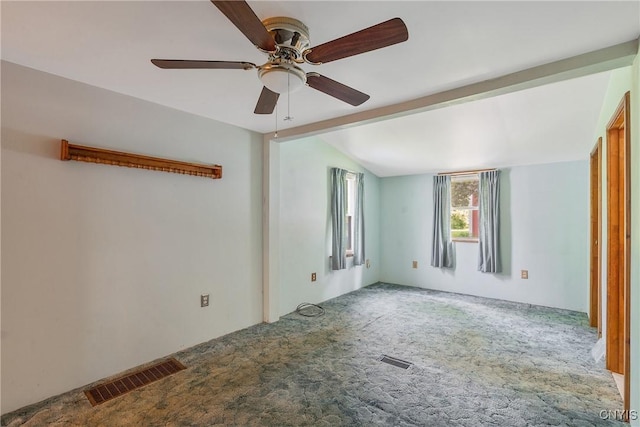 8278 Maple Rd, Clay, NY 13041 - carpeted empty room featuring a ceiling fan and vaulted ceiling