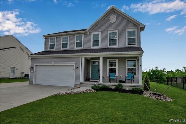 123 Stonebridge Rd, Grand Island, NY 14072 - view of front of house with covered porch, a garage, and concrete driveway