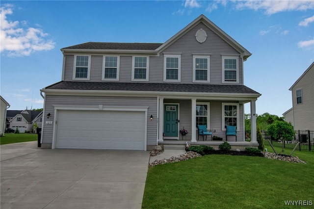 123 Stonebridge Rd, Grand Island, NY 14072 - view of front facade with a porch, concrete driveway, and an attached garage