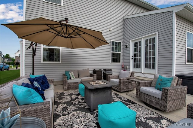 123 Stonebridge Rd, Grand Island, NY 14072 - view of patio / terrace featuring an outdoor living space with a fire pit