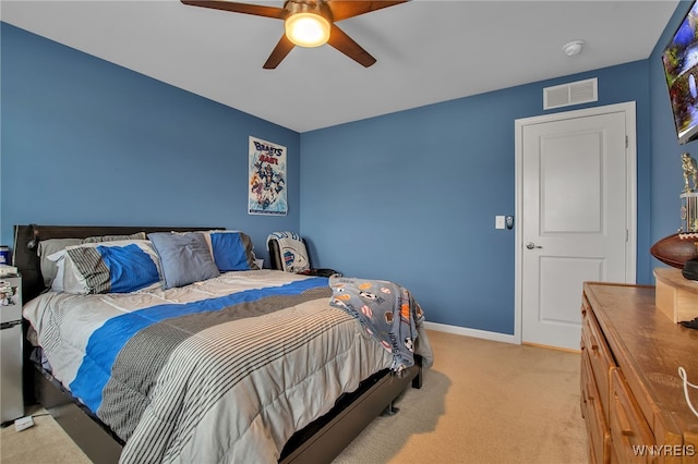 123 Stonebridge Rd, Grand Island, NY 14072 - bedroom with light carpet, baseboards, and a ceiling fan