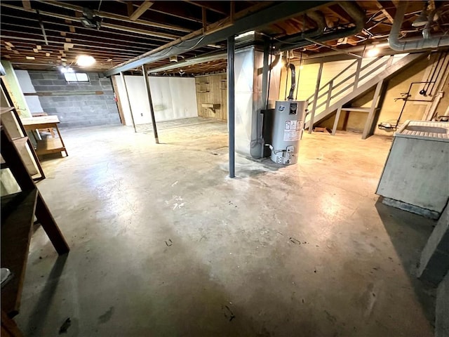 137 Matthew Cir, Horseheads, NY 14845 - unfinished below grade area featuring gas water heater and washer / clothes dryer