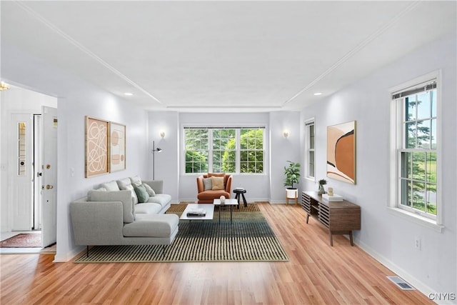 1 Wicklow Dr, Skaneateles, NY 13152 - living room featuring healthy amount of natural light, wood finished floors, baseboards, and recessed lighting