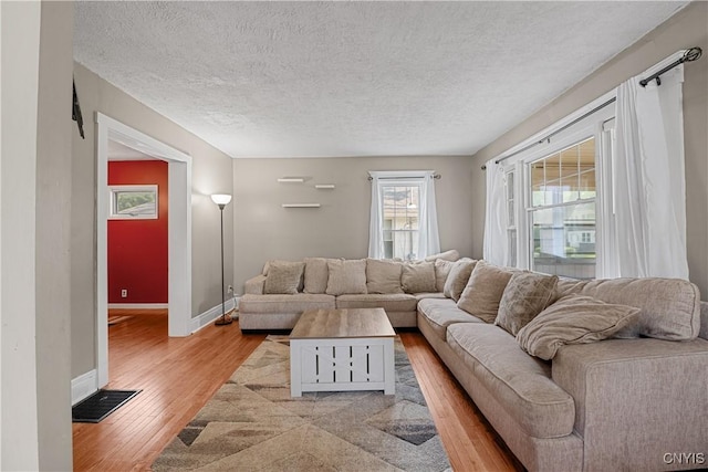 172 Nichols Ave, Syracuse, NY 13206 - living area with a textured ceiling, light wood-style floors, and baseboards
