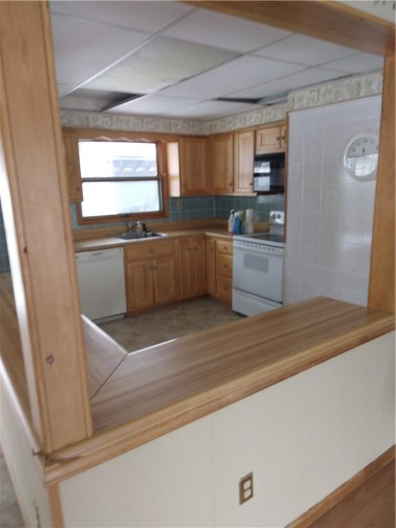 251 Pearsall Rd, Westford, NY 12155 - kitchen featuring white appliances and a sink