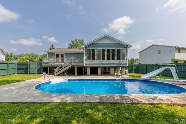 4190 Stepping Stone Ln, Clay, NY 13090 - rear view of property with stairs and a deck