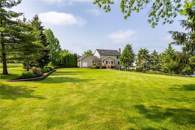 2 Princeton Ln, Perinton, NY 14450 - view of grassy yard with a wooden deck