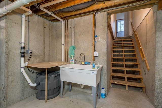 256 Queen Esther Dr, Sayre, PA 18840 - below grade area with stairway