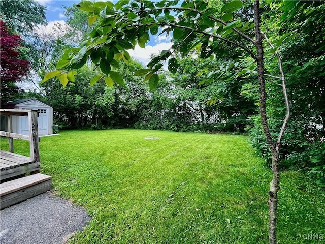 226 Darlington Rd, Syracuse, NY 13208 - view of green lawn featuring a wooden deck