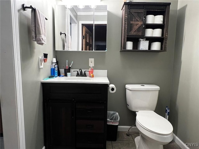 8 Office Rd, Fowler, NY 13642 - half bath with baseboards, vanity, toilet, and tile patterned flooring