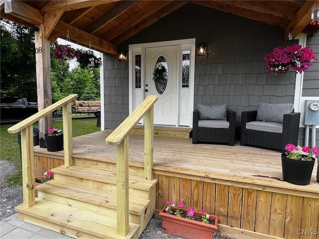 8 Office Rd, Fowler, NY 13642 - view of wooden deck