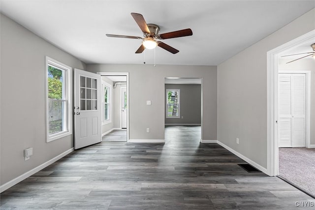 308 Lewis St, Syracuse, NY 13204 - entrance foyer with ceiling fan, plenty of natural light, and baseboards