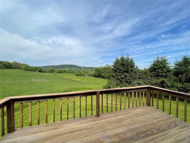 465 Blanding Rd, Sherburne, NY 13460 - wooden deck featuring a lawn